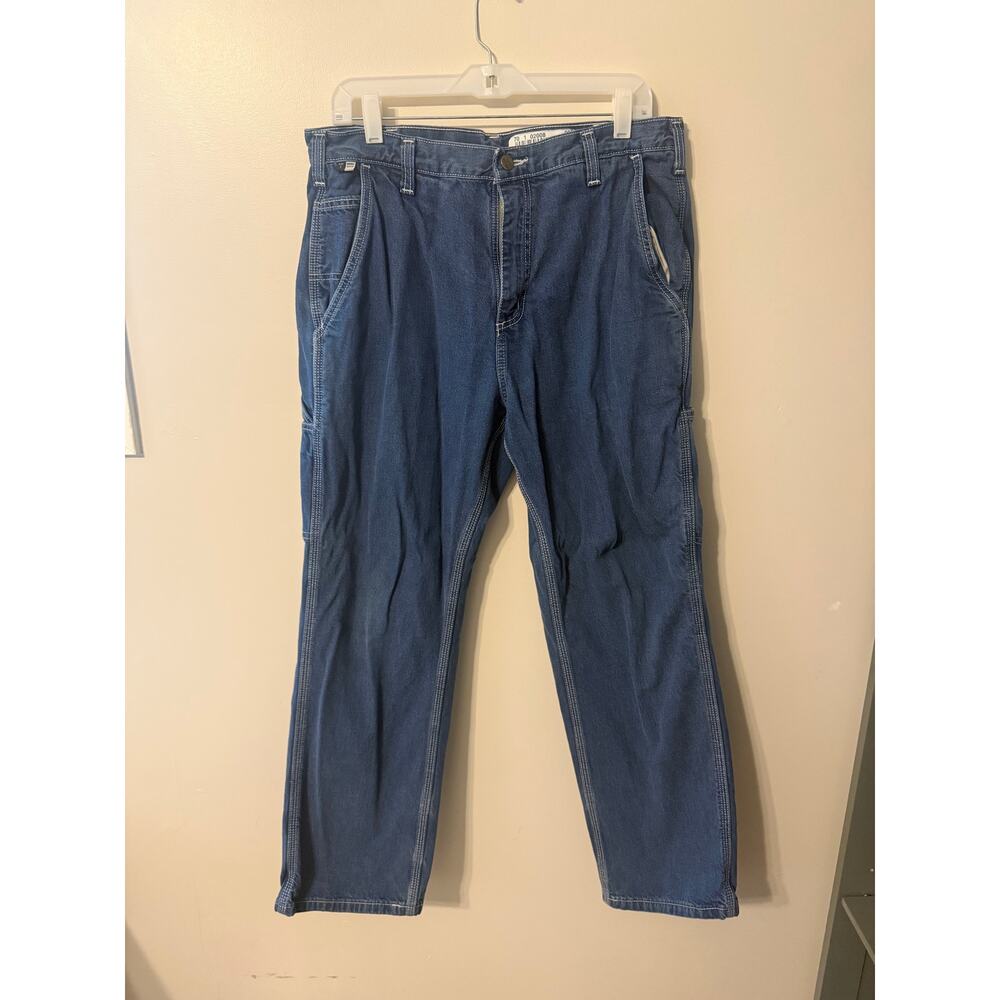 Carhartt Flame Resistant Bibo Twill WDFR Denim Mens 34x32 Gorpcore Workwear 4th
